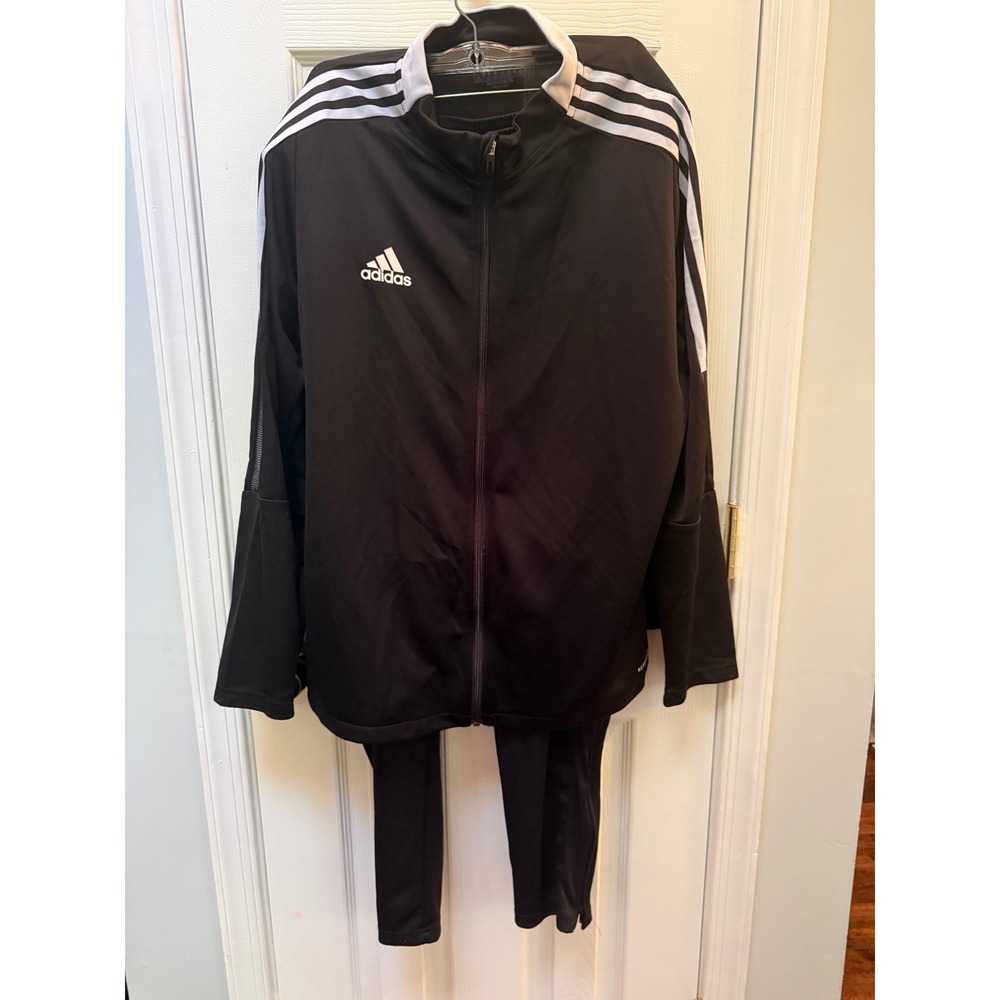 Adidas Black White Aeroready Primegreen Tracksuit Set Women 2X Jacket Pants